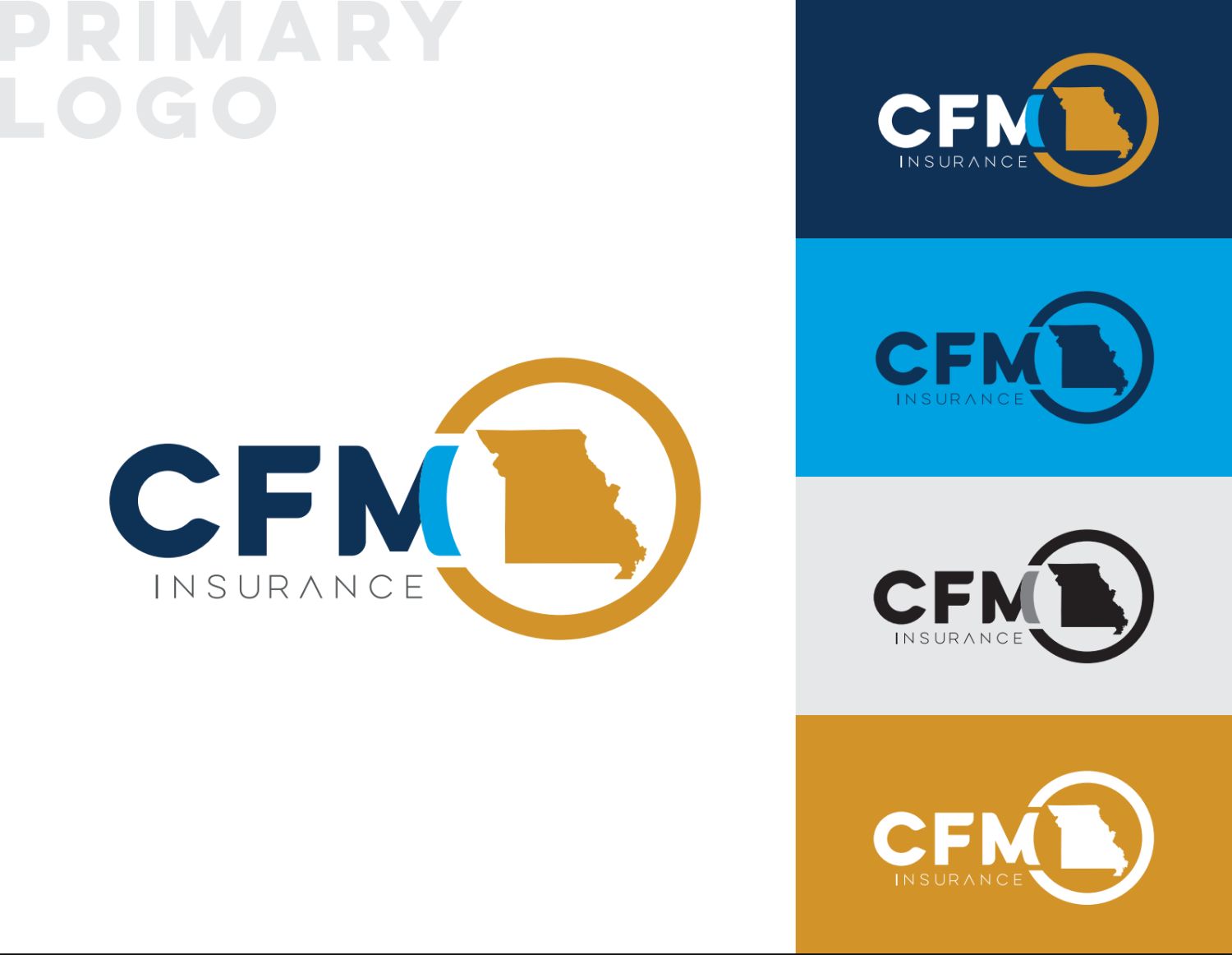 CFM Insurance primary logo and color variations