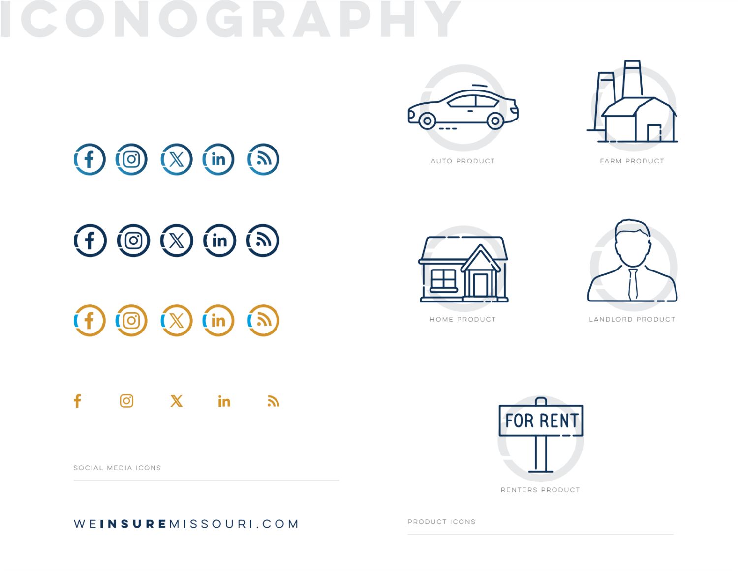 CFM Insurance product and social icons