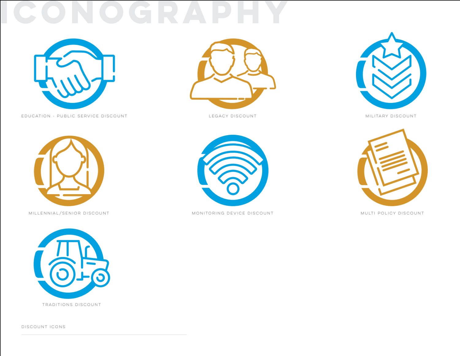 CFM Insurance discount icon set