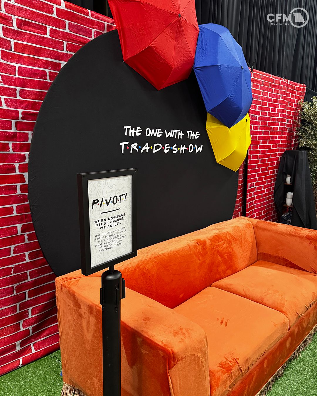 CFM Insurance Friends-themed trade show booth, The One With The Tradeshow